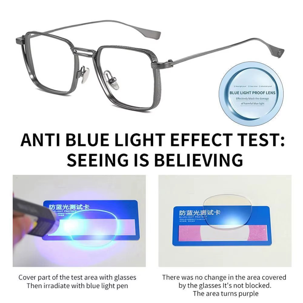 Anti-Blue Light Glasses with Metal Frame for Men and Women - Eye Protection Eyewear