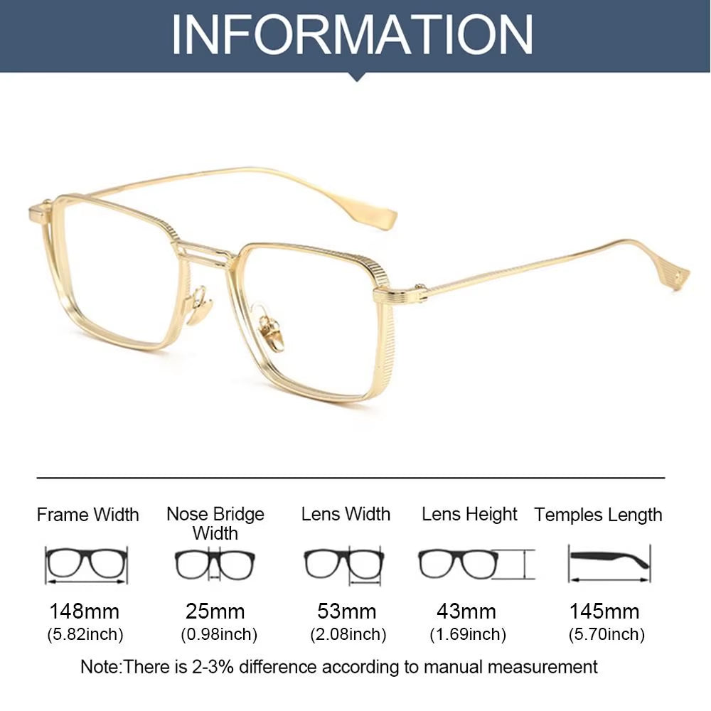 Anti-Blue Light Glasses with Metal Frame for Men and Women - Eye Protection Eyewear