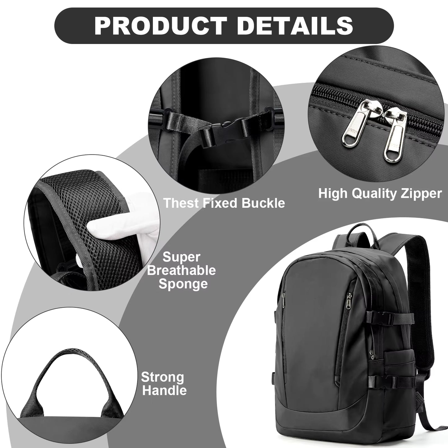 Versatile Large Waterproof Travel Backpack for Women & Men - Perfect for Hiking, School, and Outdoor Adventures