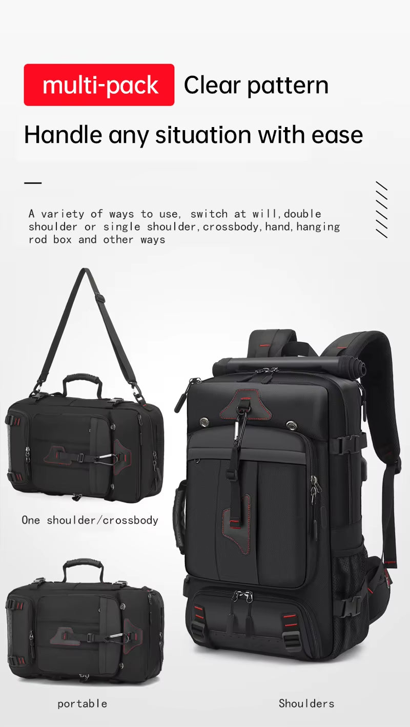Stylish 17.3" Waterproof Business Backpack - Spacious Three-Layer Design for Travel & Work