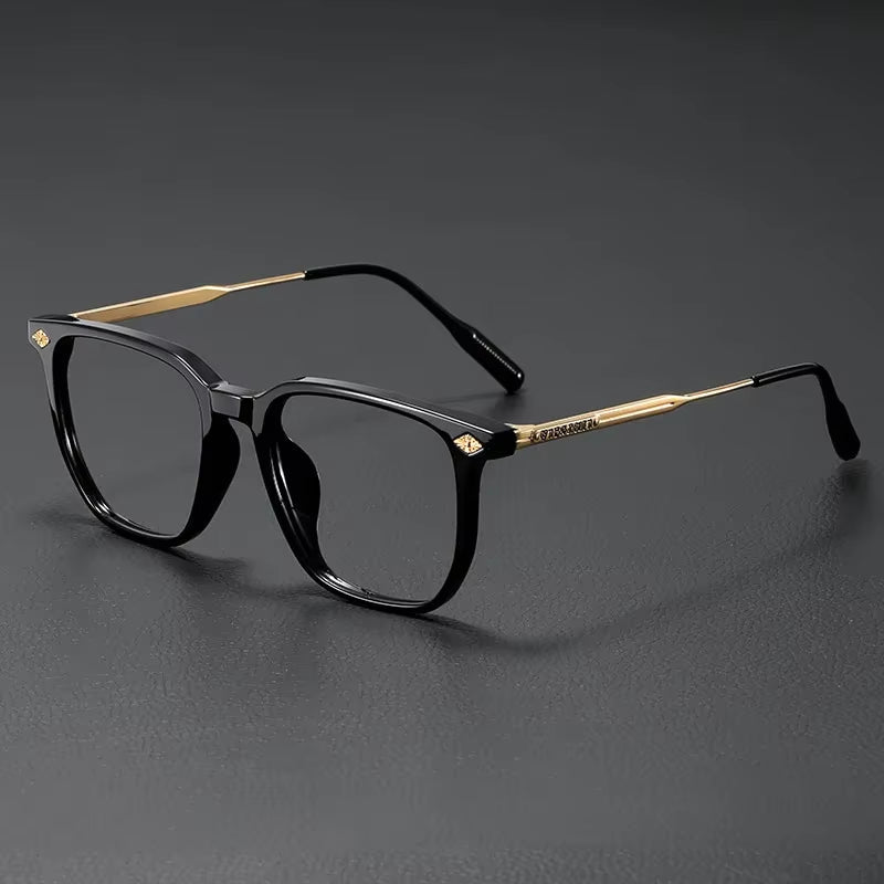 Business Style anti Blue Light Glasses Ultra Light Retro Black Frame Men'S Flat Glasses AC anti Blue Light and anti Fatigue