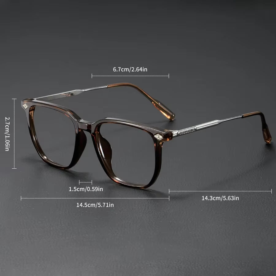 Business Style anti Blue Light Glasses Ultra Light Retro Black Frame Men'S Flat Glasses AC anti Blue Light and anti Fatigue