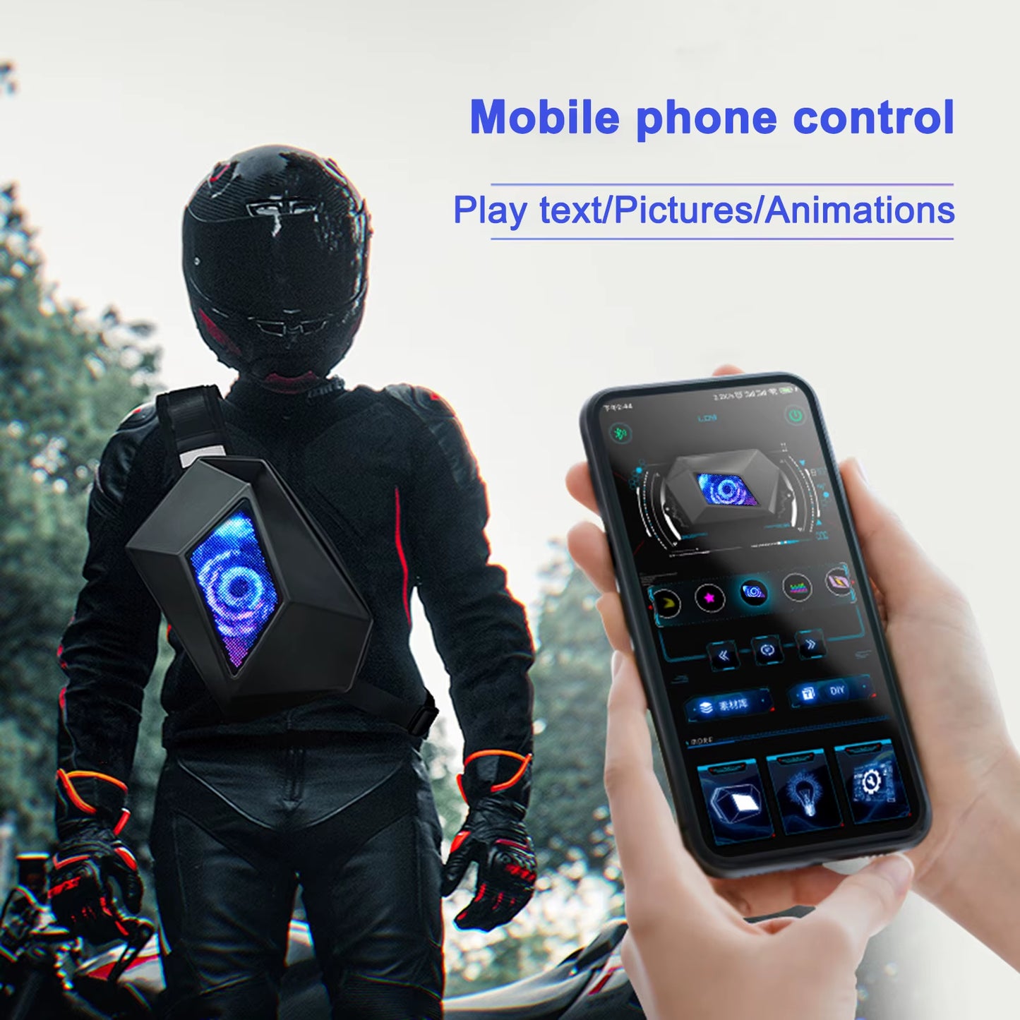 Versatile LED DIY Waterproof Bluetooth Backpack - Perfect for Travel, Cycling, and Business Adventures!