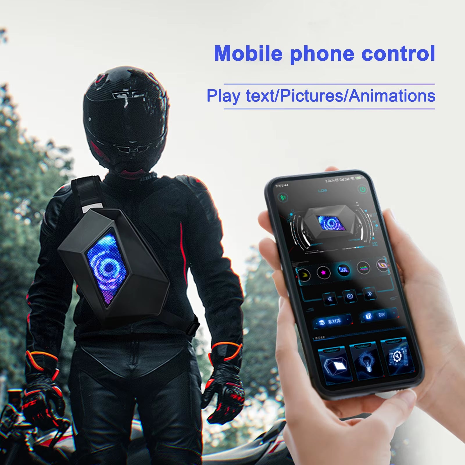 Versatile LED DIY Waterproof Bluetooth Backpack - Perfect for Travel, Cycling, and Business Adventures!