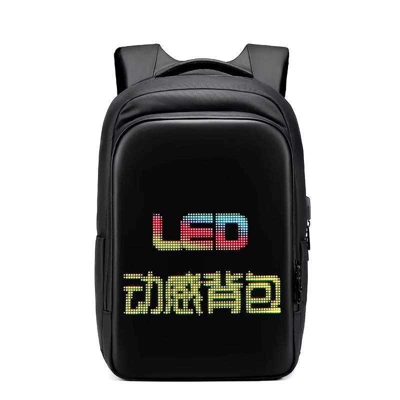 Smart LED Display Backpack for Business & Travel - 15.6 Inch Laptop & Multimedia School Bag for Men & Women