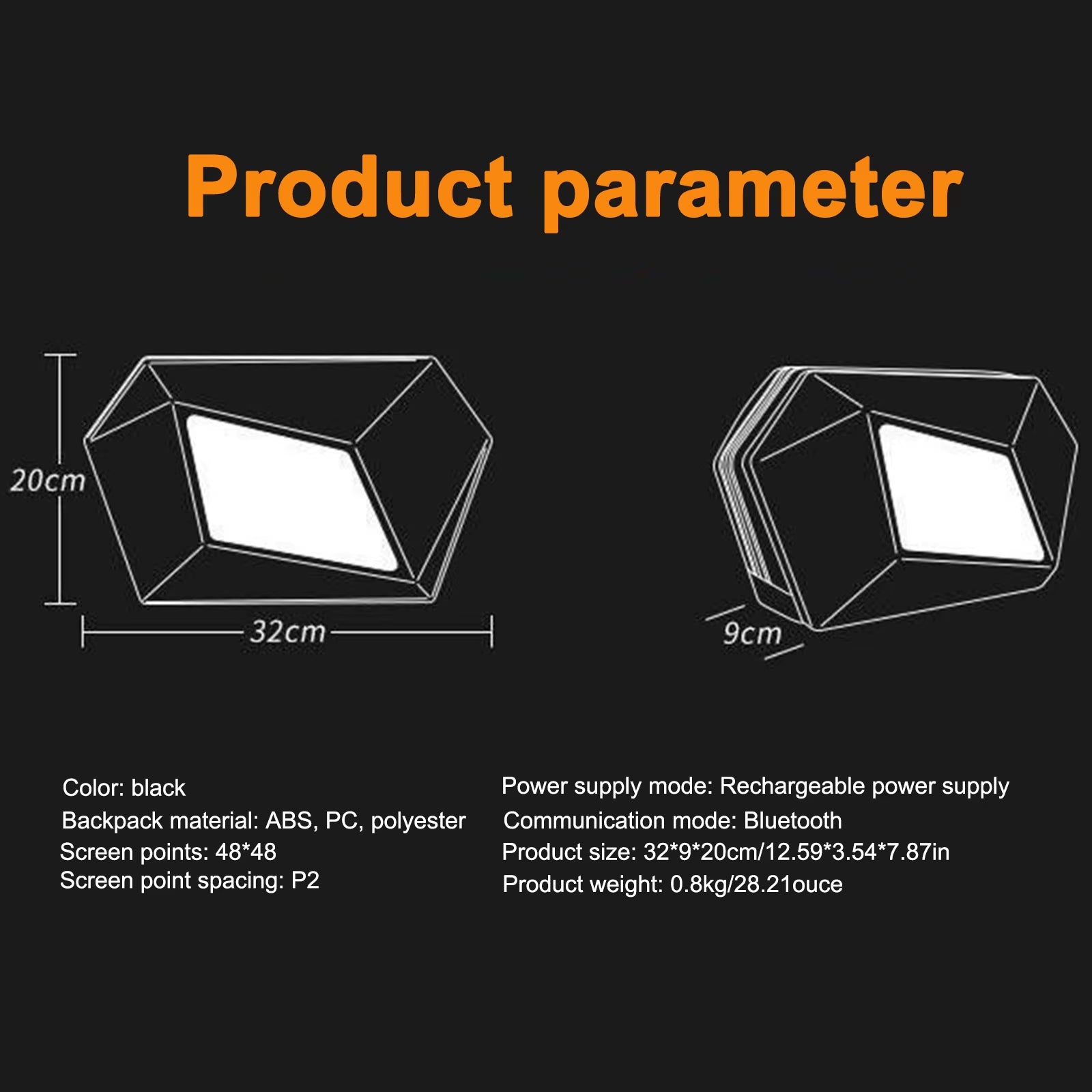 Versatile LED DIY Waterproof Bluetooth Backpack - Perfect for Travel, Cycling, and Business Adventures!