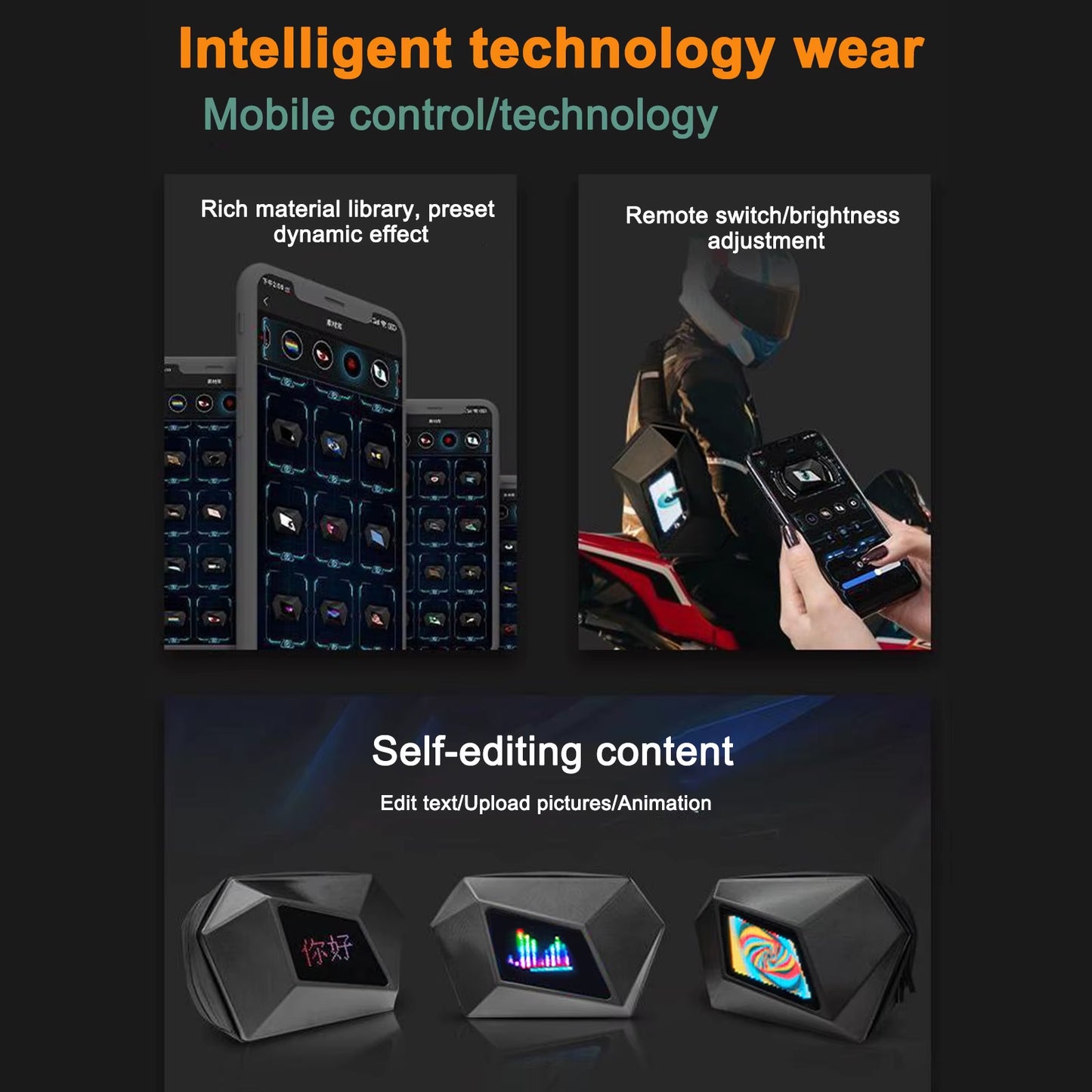 Versatile LED DIY Waterproof Bluetooth Backpack - Perfect for Travel, Cycling, and Business Adventures!