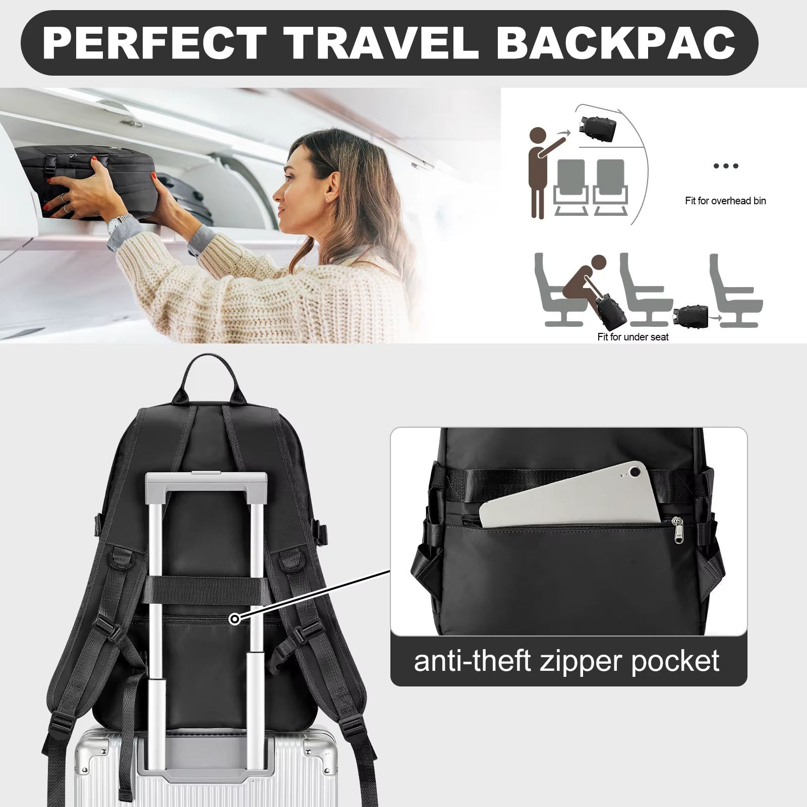 Versatile Large Waterproof Travel Backpack for Women & Men - Perfect for Hiking, School, and Outdoor Adventures