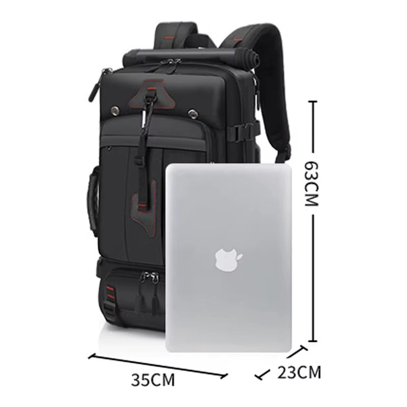 Stylish 17.3" Waterproof Business Backpack - Spacious Three-Layer Design for Travel & Work