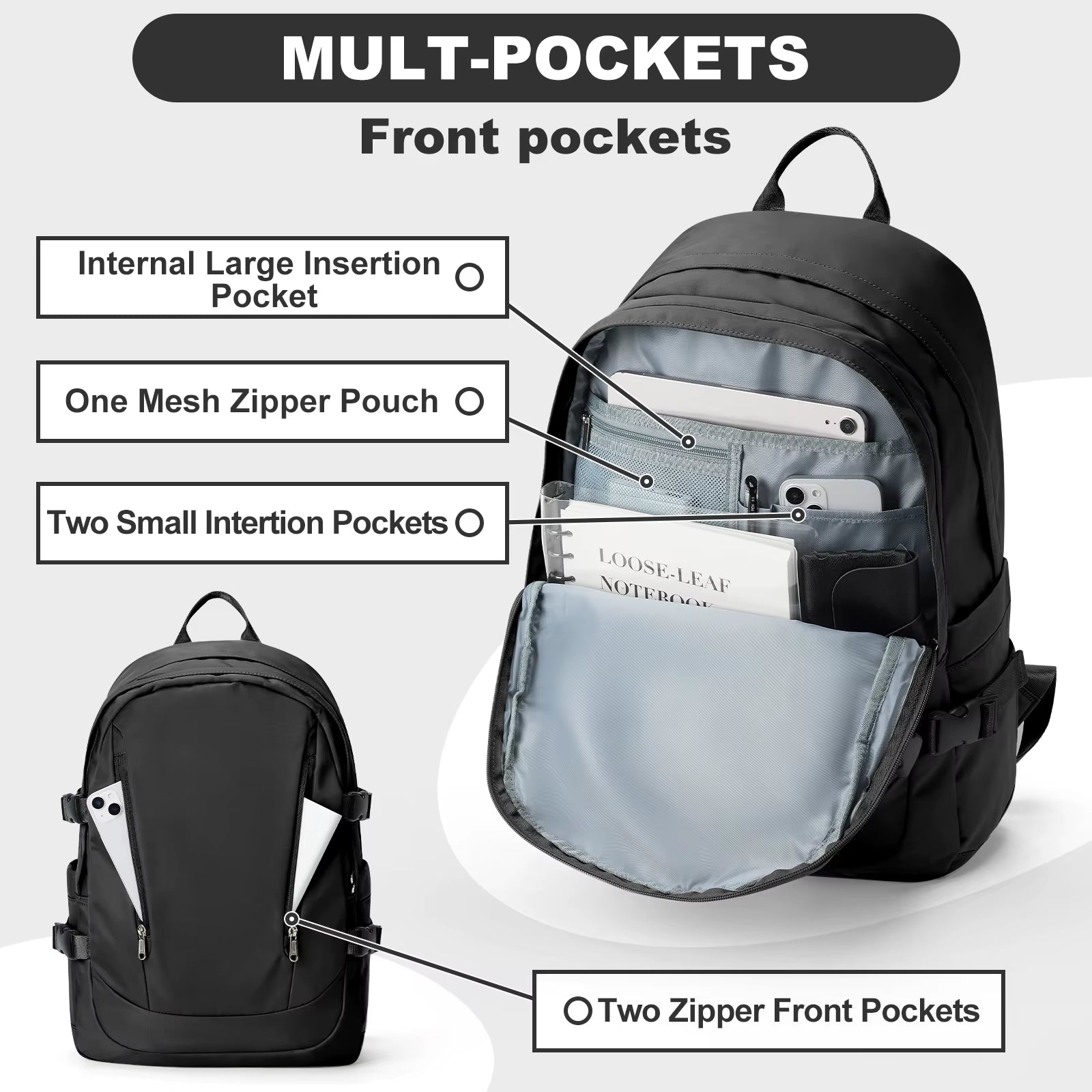 Versatile Large Waterproof Travel Backpack for Women & Men - Perfect for Hiking, School, and Outdoor Adventures