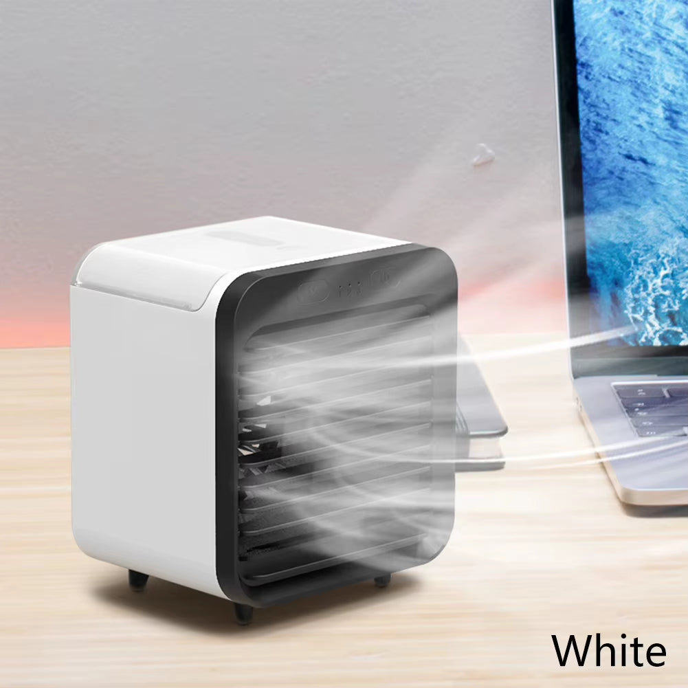 2024 New Mini Portable USB Chargeable 3 Gear Air Conditioner Cooler Fan Air Conditioner Air Cooling Fan Office Desktop Fan